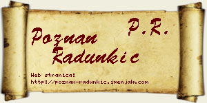 Poznan Radunkić vizit kartica